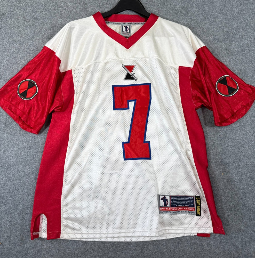 Battlefield Collection US Army 7 ID 7th Infantry Division Jersey Men L Red White