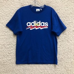 Adidas Shirt Medium Adult Blue Trefoil Crewneck Short Sleeve Athletic Mens M
