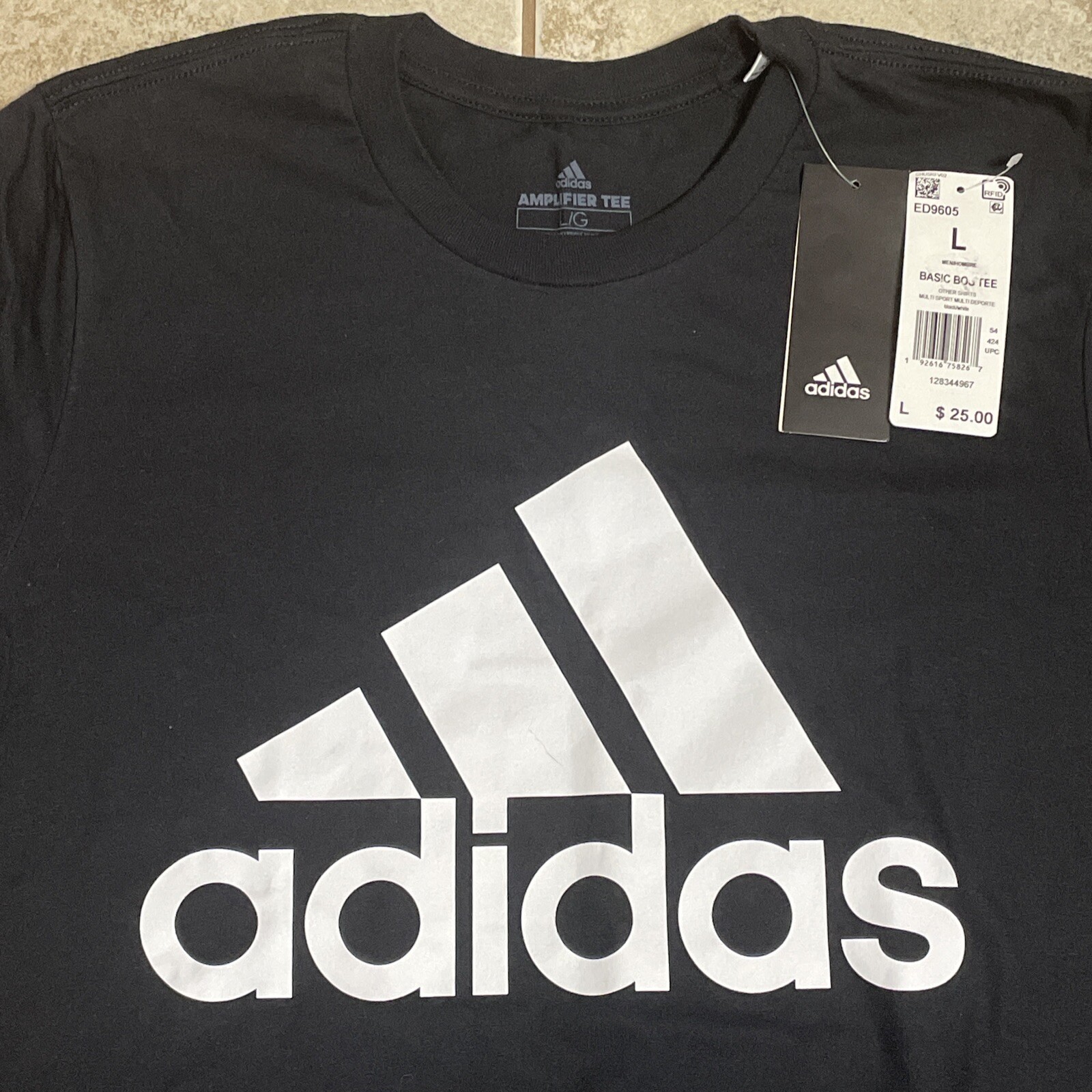Adidas Men's Short Sleeve Basic Badge of Sport Amplifier T Shirt Black Large New gallery