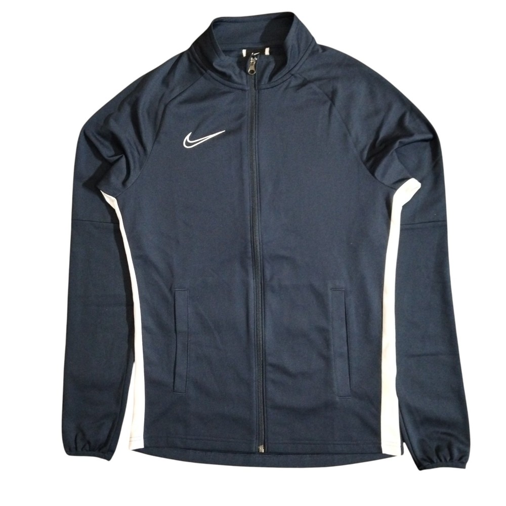 Nike Jacket Mens S Navy White Dry Academy Track Full Zip Breathable Pocket Cuff