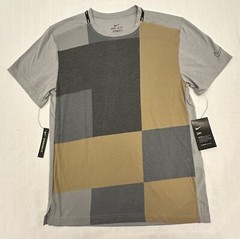 Nike Wild Run Tee Multicolor Splicing Gray Tan Breathable New Small Dri-FIT