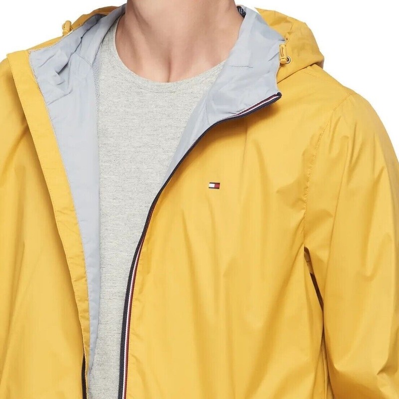TOMMY HILFIGER Men's Yellow Lightweight Rain Jacket Windbreaker XL MSRP $125 gallery