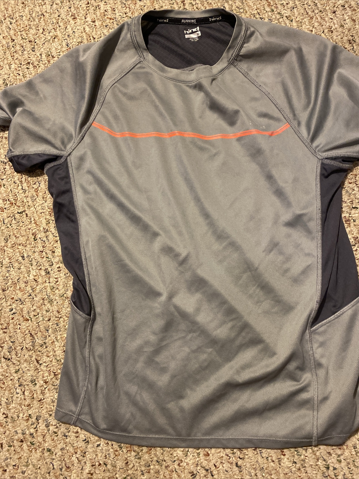 HIND Mens M 38-40 Running Shirt Gray Short Sleeve Hydra Vented Gym Workout gallery
