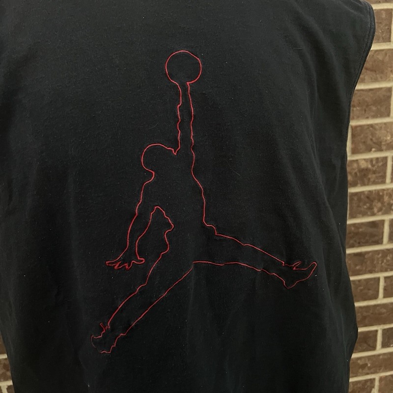 Vintage Nike Michael Jordan Jumpman Black Sleeveless Tank Top Shirt White Tag XL gallery