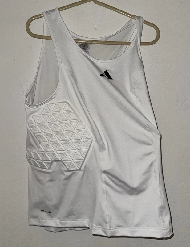 NWT Adidas Men's Padded Compression White Tank Top Size 2XL Basketball $80 gallery