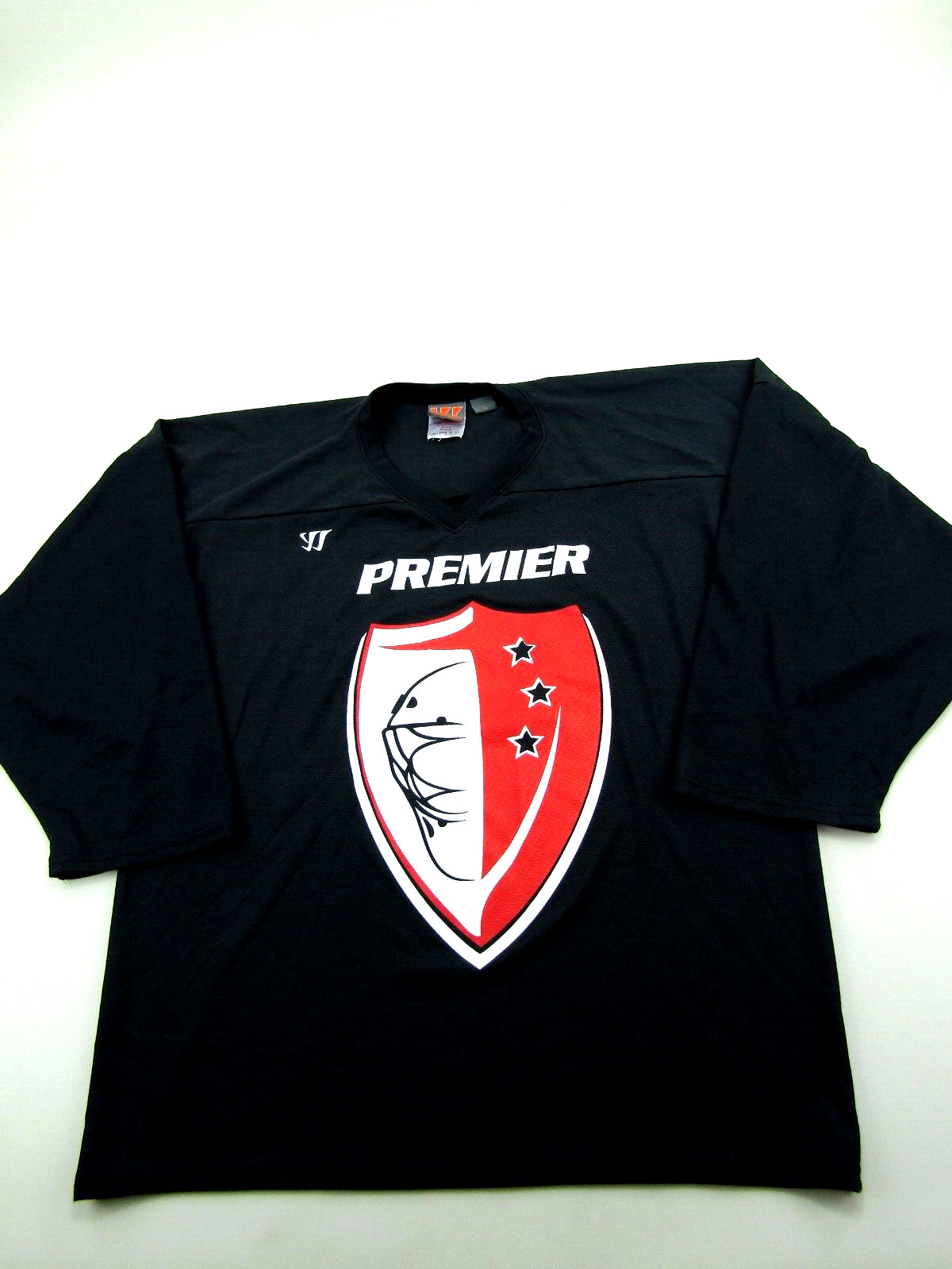 VINTAGE Premier Warrior Hockey Jersey Mens Large Black Logo Spell Out gallery
