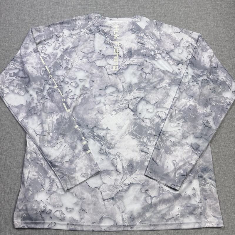 Huk Camouflage Lightweight Shirt Mens XL Gray Performance Fishing Long Sleeve gallery