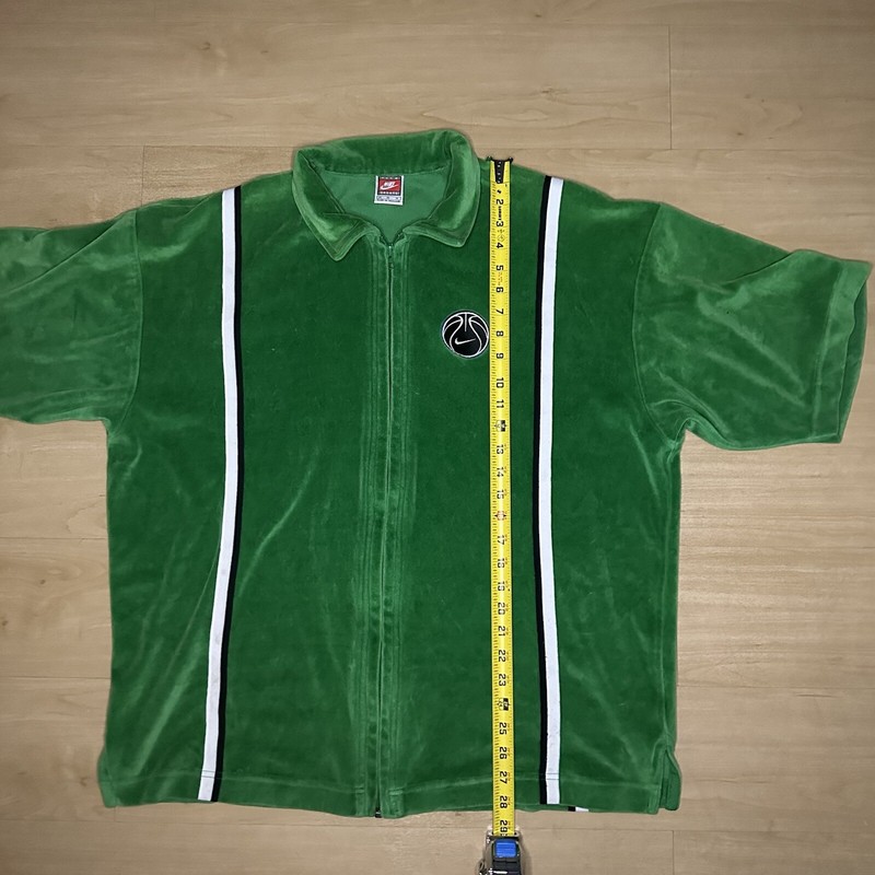 Vintage 90s Nike Basketball Shooting Shirt Jacket Jersey Size M Green gallery