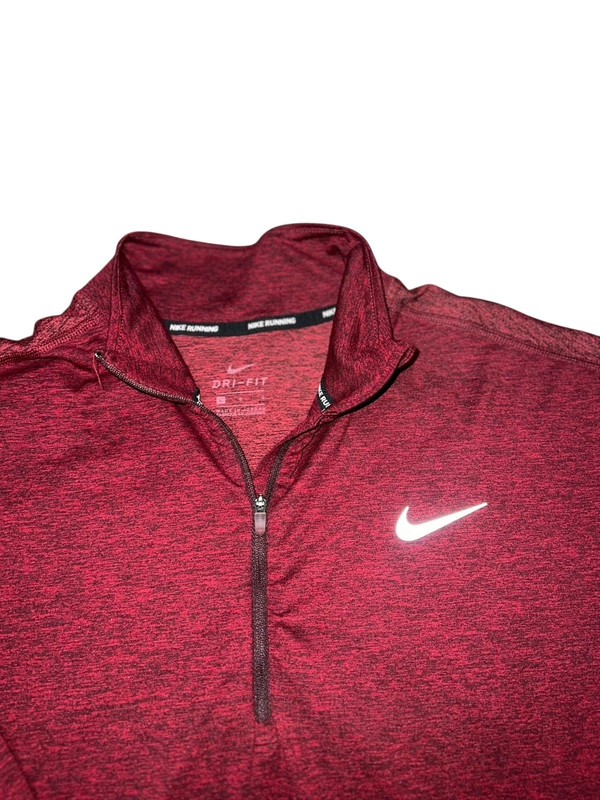 Nike Element Running Dri-fit Long Sleeve Half Zip Pullover Men's Sz L Burgundy gallery