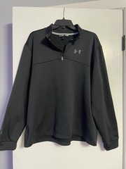 Under Armor Men’s- Charcoal Black Size M 3/4 Zip Pullover Long Sleeve