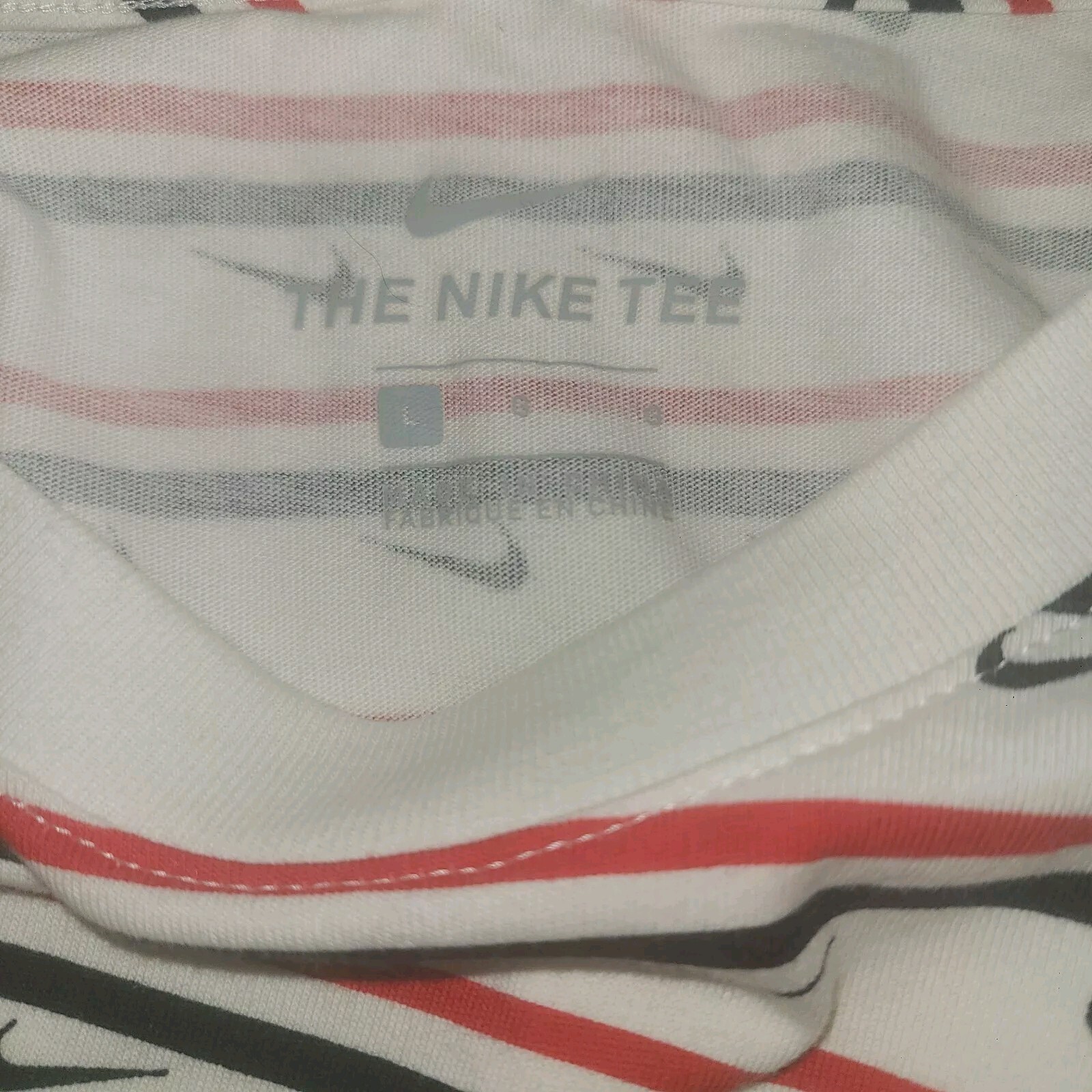 The Nike Tee Men's All Over Logo Large Red White Blue Short Sleeve Swoosh gallery
