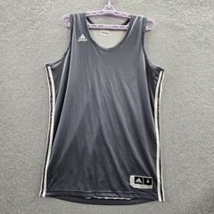 Adidas Men Tank Top M Gray Activewear Logo Sleeveless