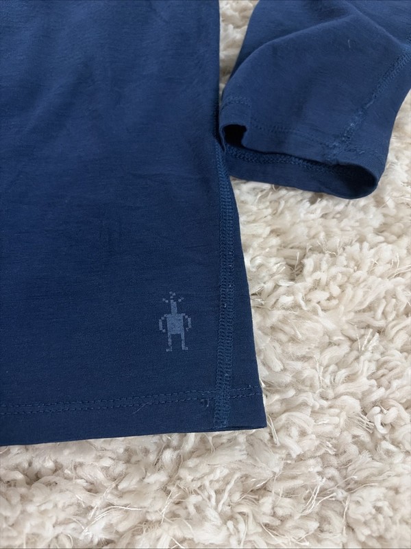 SmartWool Merino 150 Plant Based Dye Blue Long Sleeve Shirt Men Medium BaseLayer gallery