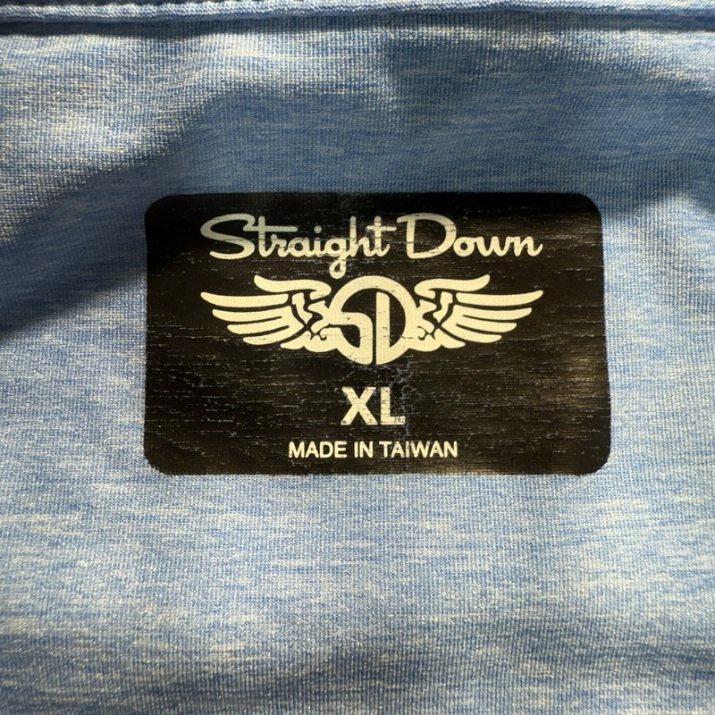 Straight Down Mens XL Quarter Zip Pullover Athletic Golf Blue Alligator Flaws gallery