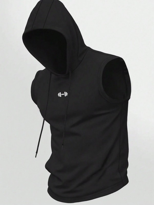 Men's Quick Dry Breathable Hooded Sleeveless Tank Top Gym Workout Running Sport gallery