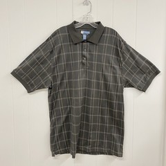 Jos A Bank Leadbetter Golf Polo Shirt Mens XL Green Check Cotton Logo