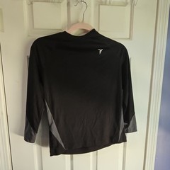 Active by Old Navy Black Gray Youth M Pullover Crew Neck T-Shirt Long Sleeve