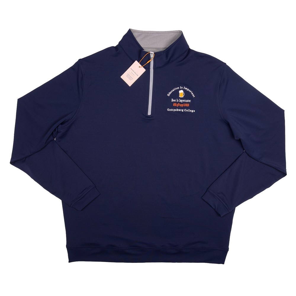 NWT Peter Millar Gettysburg College Perth Performance 1/4 Zip #ME0EK40 Mens XL