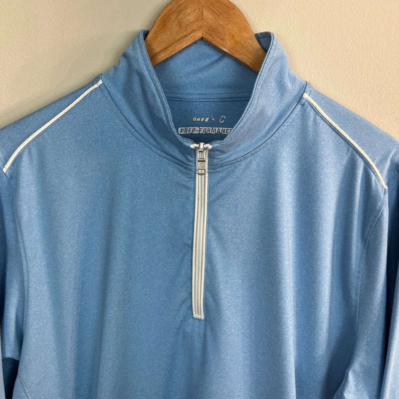 Johnnie-O 1/4 Zip Pullover Prep-Formance Mens Medium Blue Stretch Long Sleeve M gallery