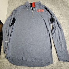 Nike Running DriFit Team USA Men’s Large Training 1/4 Zip Pullover 512554-497