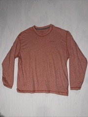 Orvis Men’s Pink /salmon Crew Neck Long Sleeve Outdoor Shirt Size L