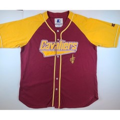 Starter Cleveland Cavaliers NBA Baseball Jersey Mens 3XL Wine Gold Button Front