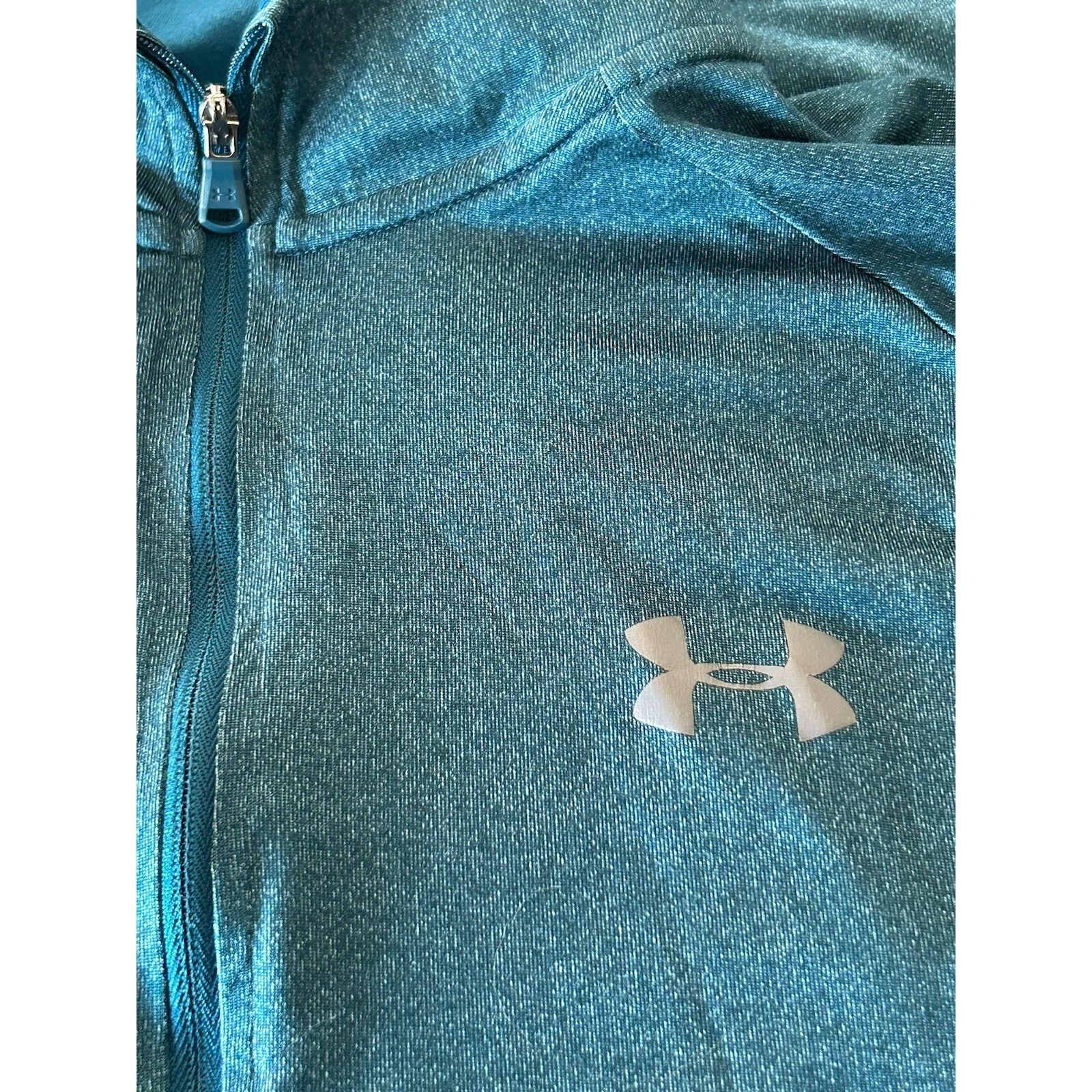 Under Armour Tech™ ½ Zip Long Sleeve Shirt-Heat Gear Teal-size Medium gallery