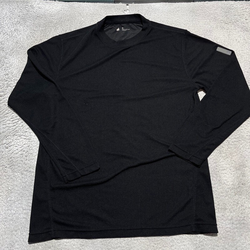 Apple Logo Employee Engineer Shirt Mens Medium Black Long Sleeve Steve Jobs Rare gallery