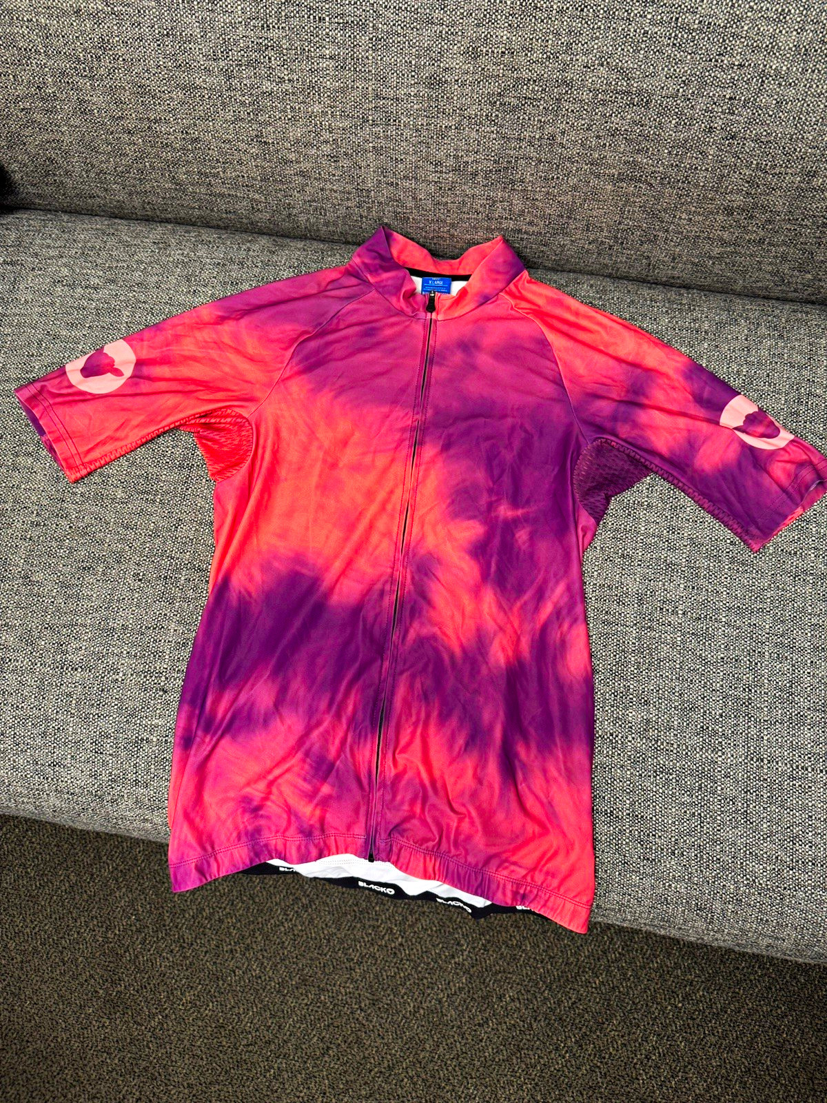 Black Sheep Essentials Men’s XL Purple Pink Short Sleeve full zip cycling jersey gallery