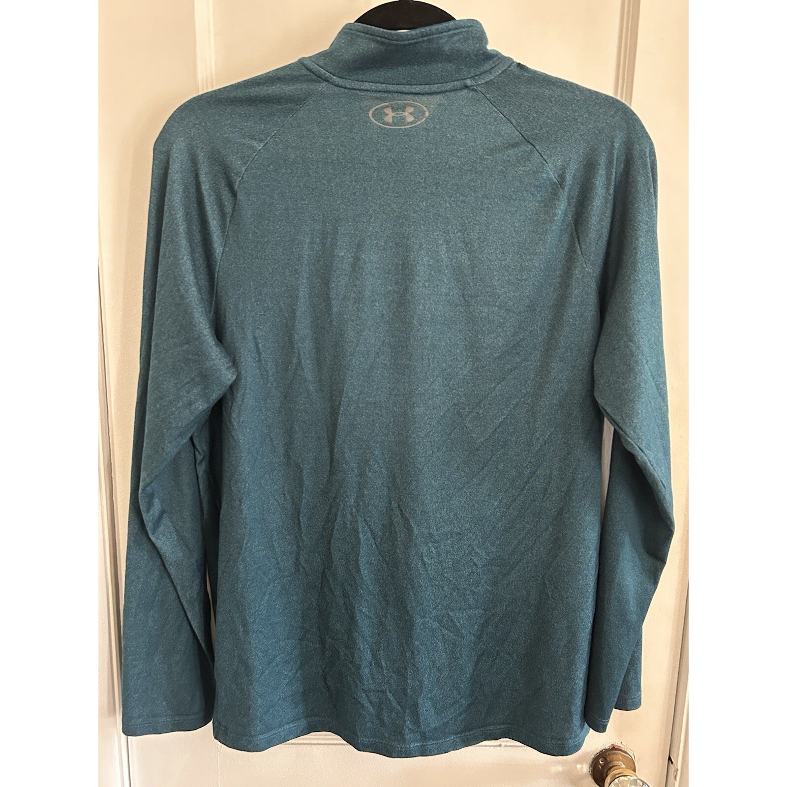 Under Armour Tech™ ½ Zip Long Sleeve Shirt-Heat Gear Teal-size Medium gallery