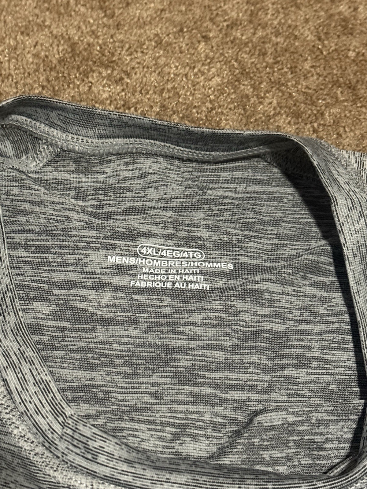 Mens 4XL Gray Athletic Performance T-Shirt Short Sleeve Heathered Active gallery
