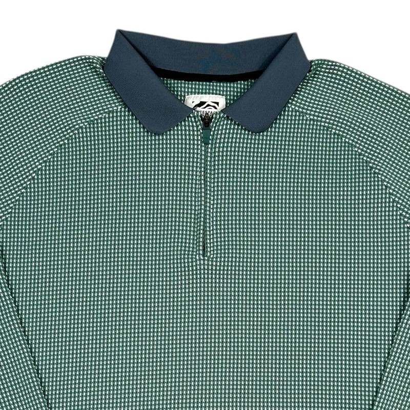 Whitespace Quarter Zip Long Sleeve Top Polo Styling Mens XL Wicking Knit Green gallery