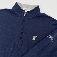 Peter Millar Sweater Mens Medium Winged Foot Golf Club 1/4 Zip Pullover Stretch
