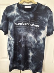 Burn Boot Camp Unisex Blue Short Sleeve Tie Dyed Short Sleeve TeeShirt – S
