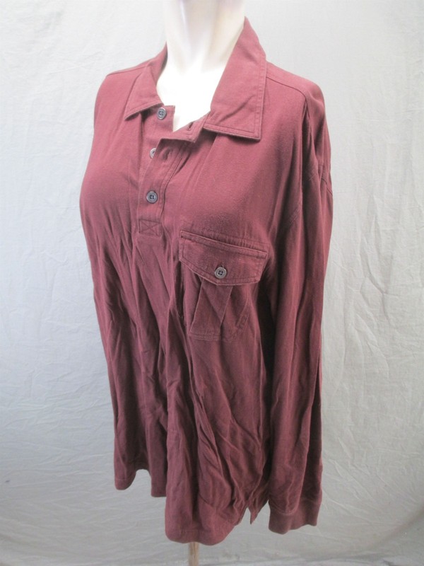 Eddie Bauer Size L mens Brown Long Sleeve Collared Buttons Outdoor Pull Over 779 gallery