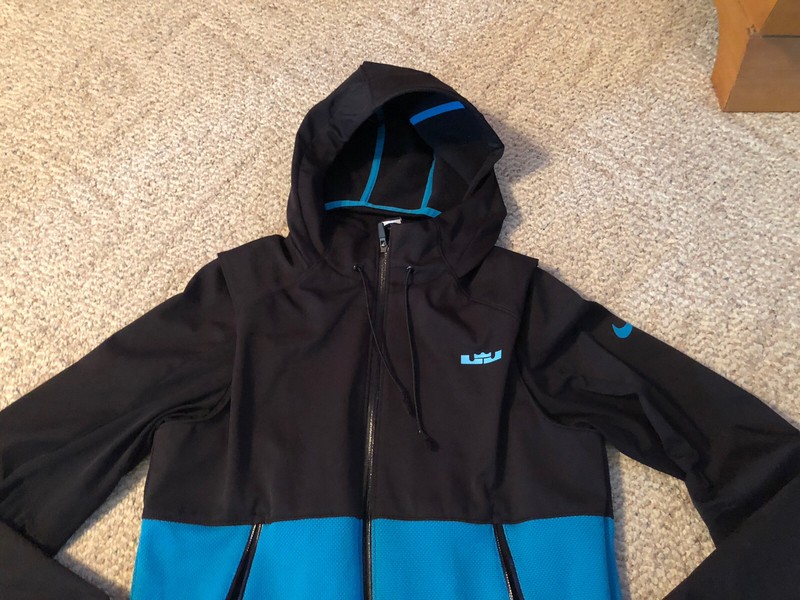 Lebron James Nike Elite Jacket Winterized 2015 Size Small S Hooded Black Blue gallery