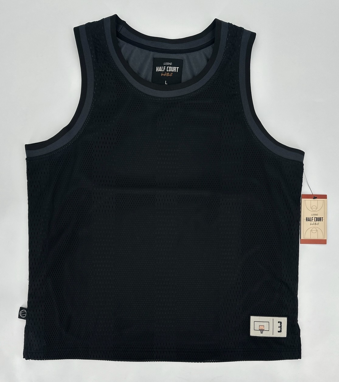 Legend Half Court Jersey Mens Large Black Carbon Mesh Basketball Retro Y2K 90s gallery
