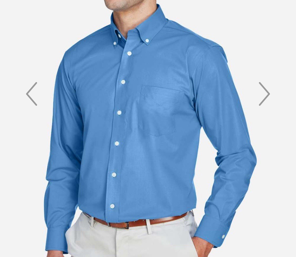 Men's Crown Collection Broadcloth Woven Dress Shirt - D620 (5XL) French blue gallery