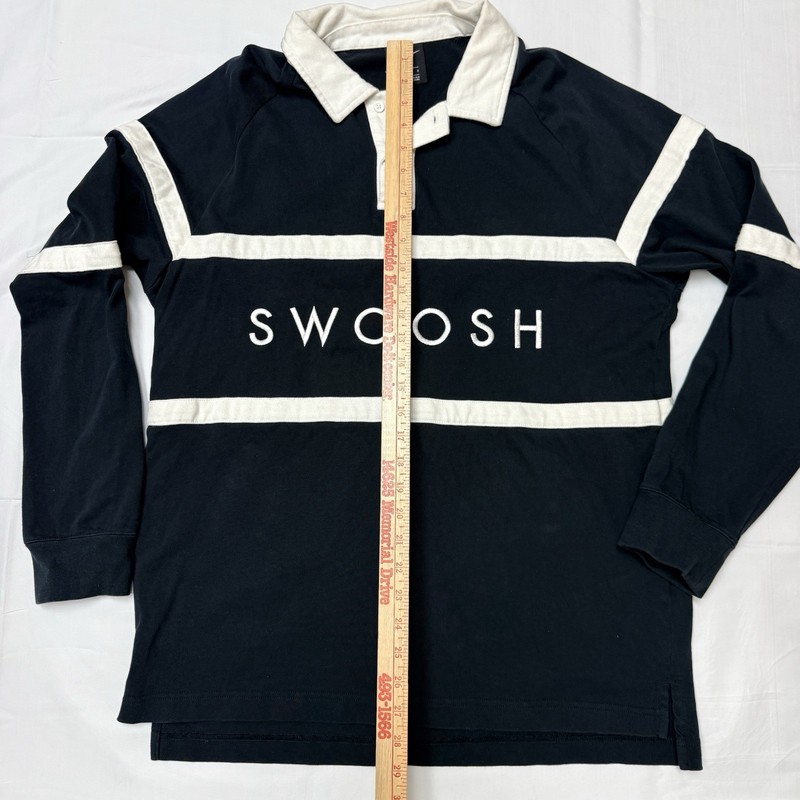 Nike Sportswear Swoosh Long Sleeve Black Rugby Shirt Men's Size Large gallery