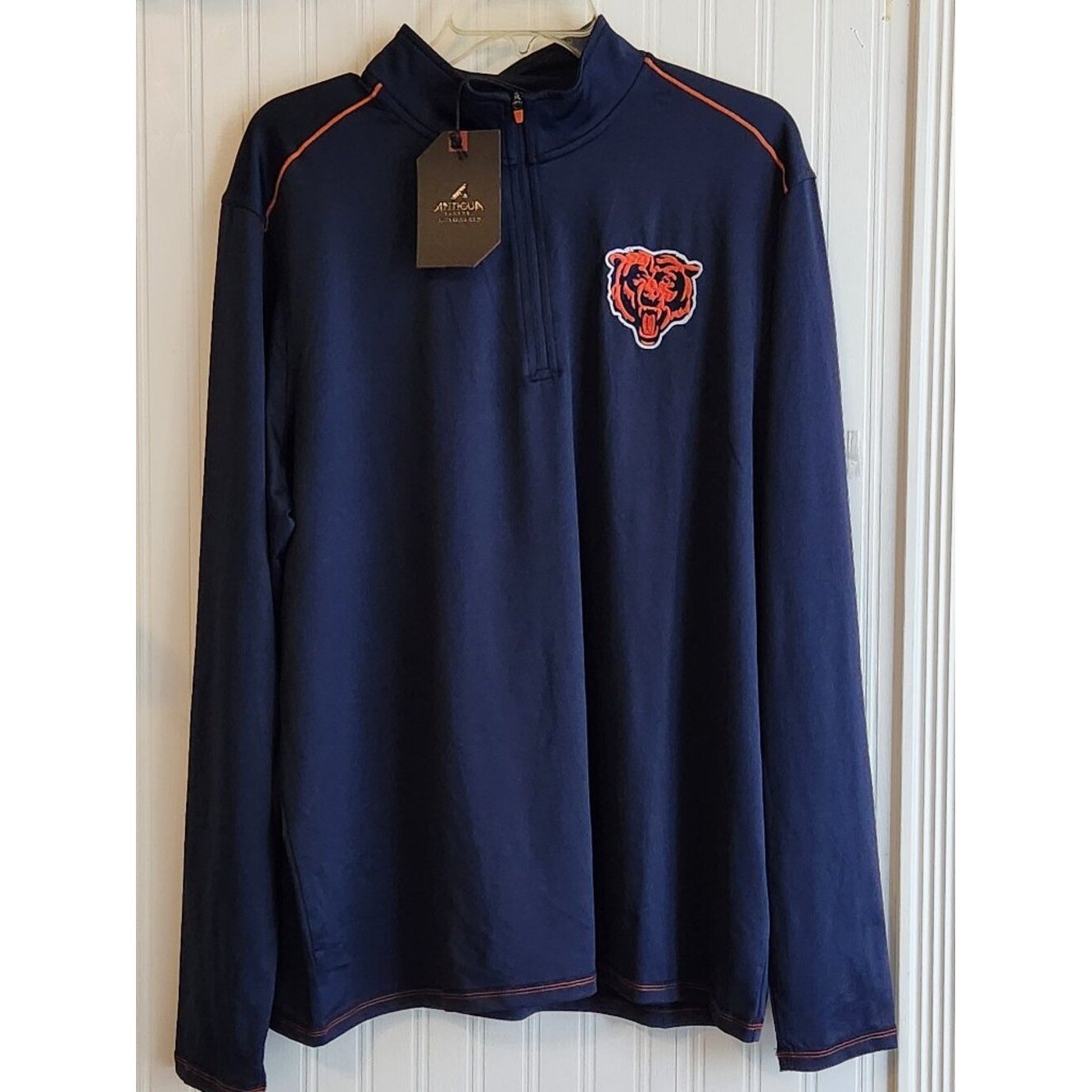 ANTIQUA Chicago Bears Men's Signal Quarter Zip Pullover - Large - NWT NEW gallery