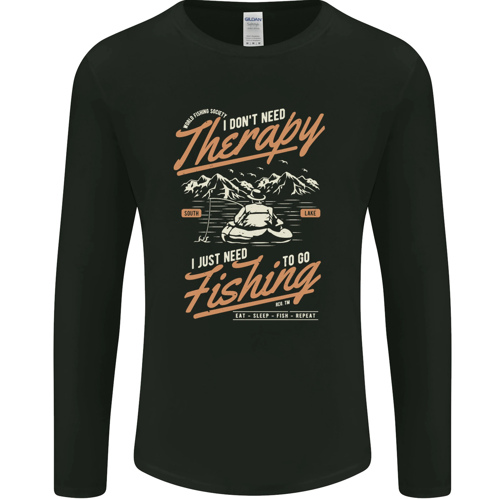 Fishing Therapy Funny Fisherman Mens Long Sleeve T-Shirt gallery