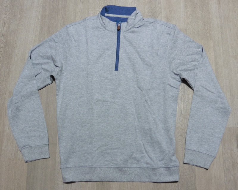 Johnnie-O Men's Small Golf Sully 1/4 Zip Pullover Sweater Light Heather Gray LS gallery