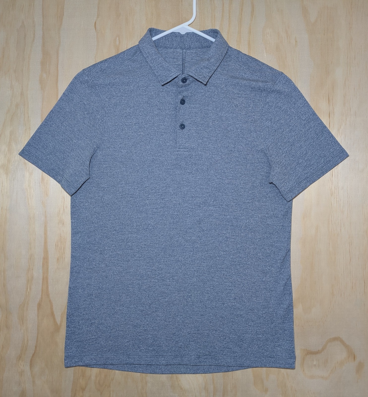 Lululemon Men's Small Polo Shirt Heather Grey Performance Stretch Casual Preppy gallery