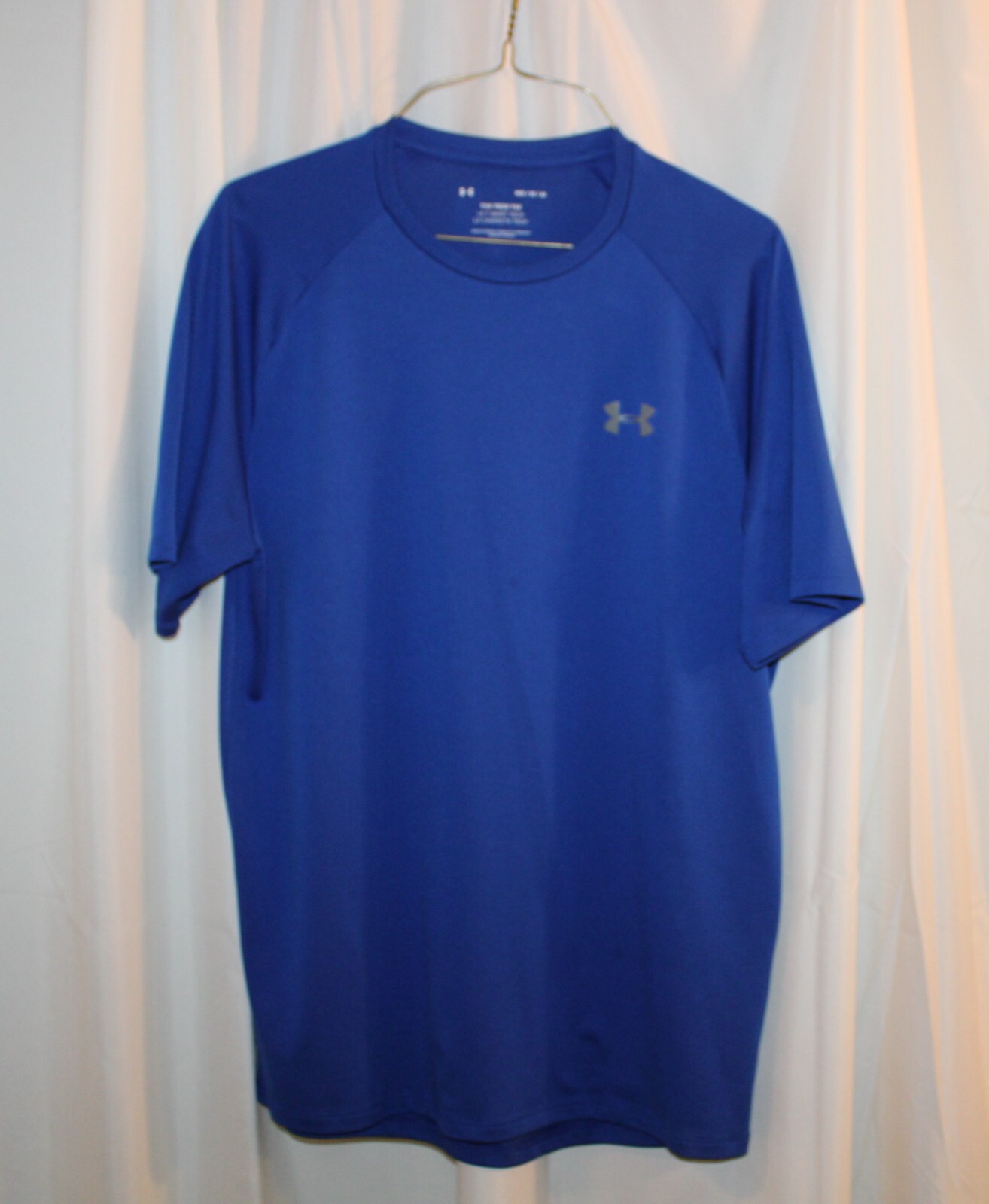 (MO) Under Armor® The Tech Tee™ Blue Stretch Pullover Short Sleeve Shirt-Size M gallery