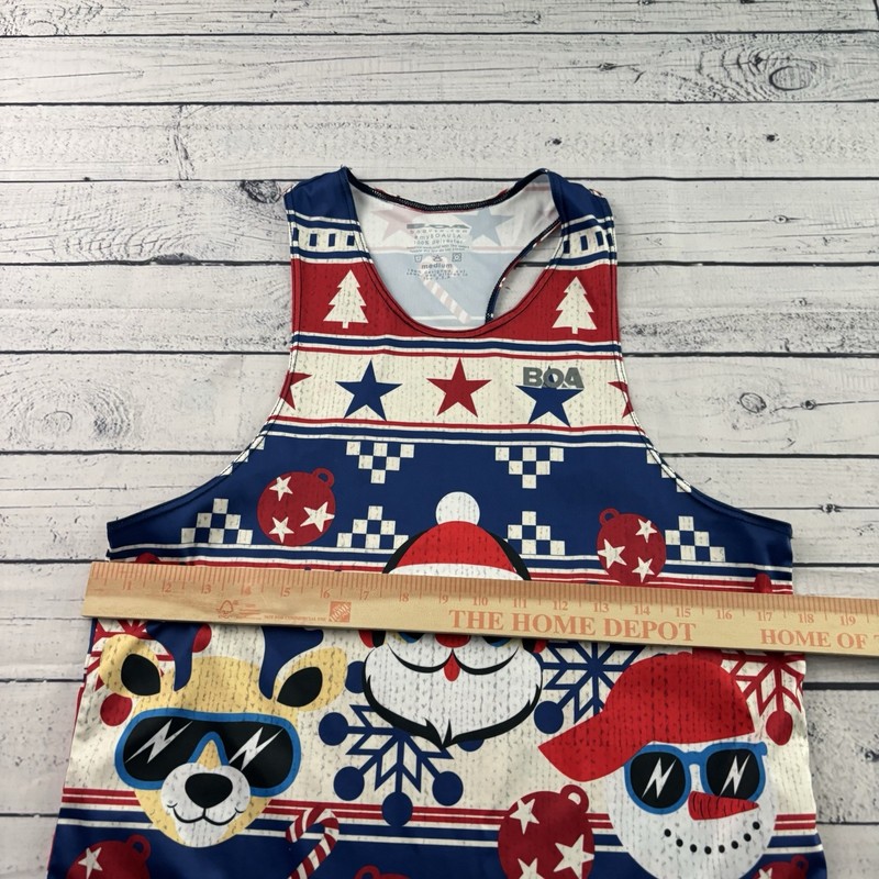 BOA Sleeveless Christmas USA Singlet Men's Medium Red White Blue gallery