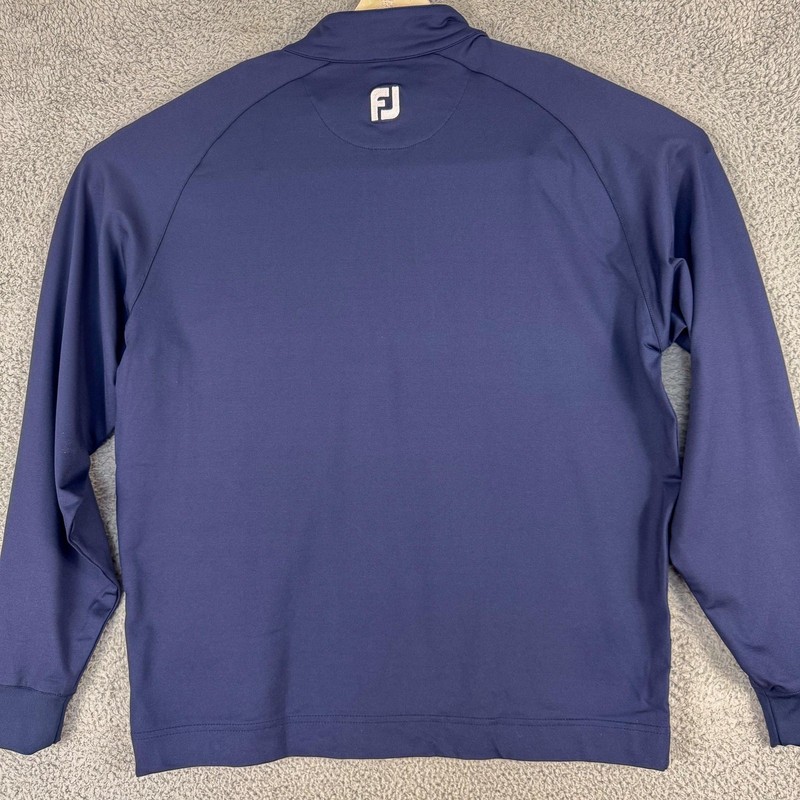FootJoy Golf Pullover Mens Large Navy Blue Quarter Zip Stretch Chest Pocket gallery