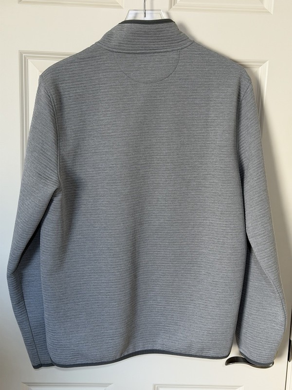 J.Crew Pullover Fleece Men’s Mock Neck Button Sweatshirt Striped Gray Size M gallery
