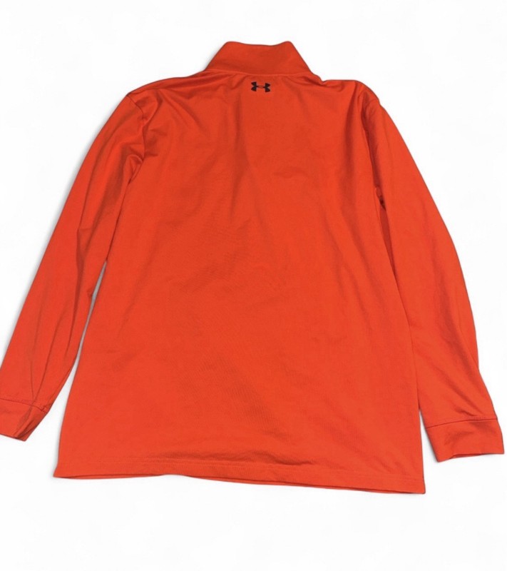 Under Armour ColdGear 1/4 Zip Pullover Mens Medium Orange Striped Loose Fit gallery