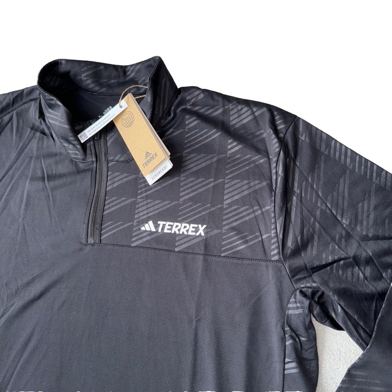 Adidas TERREX Multi Half-Zip Long Sleeve Black Tee Hiking Men's Size XL gallery