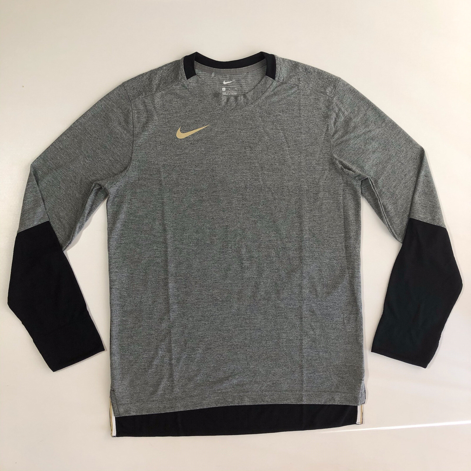 NIKE Men’s Training Football LS Player Gray/Black Top CI4546 SZ M gallery